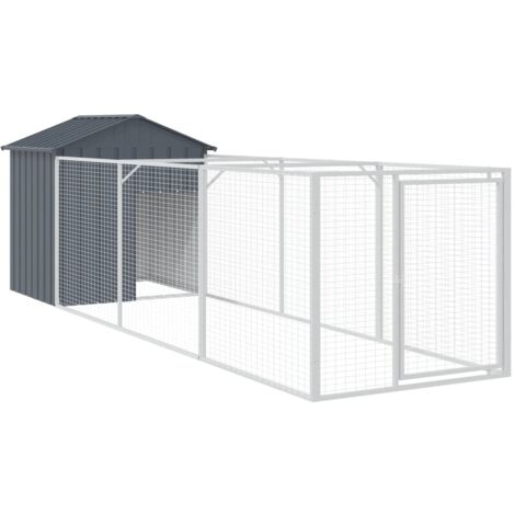 Niche pour Chiens  Chenil extérieur  Parc Enclos pour chien avec toit anthracite acier galvanisé CFW98347