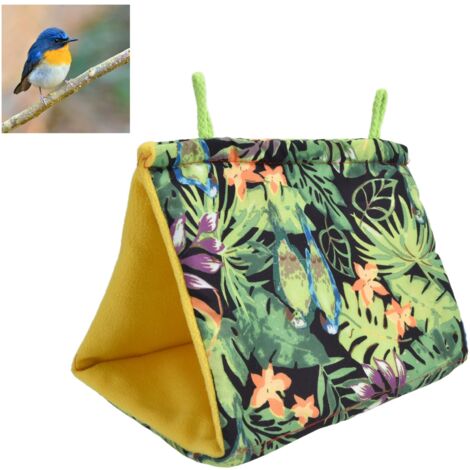 Niche pour Oiseaux Hammock Triangle Niche pour Pét Oiseaux Hanging Hut Tent Cage Toys