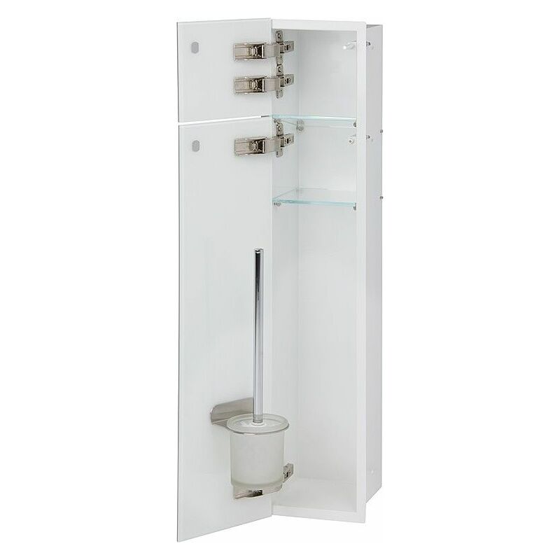 Niche pour WC à encastrer intérieur blanc sens porte niche: Charnières à droite - couleur porte niche: Blanche