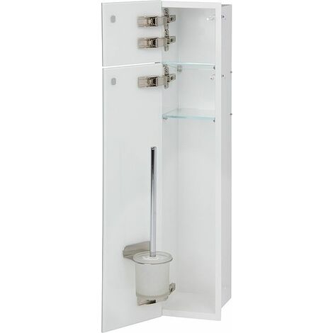 Niche pour WC à encastrer intérieur blanc  sens porte niche: Charnières à droite - couleur porte niche: Blanche