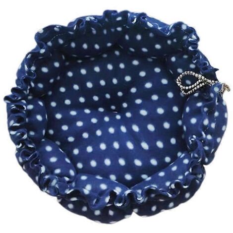 Niche rond pour chat avec cordon de serrage, panier pour chiot, coussin douillet chaud d'hiver, taille L 16.
