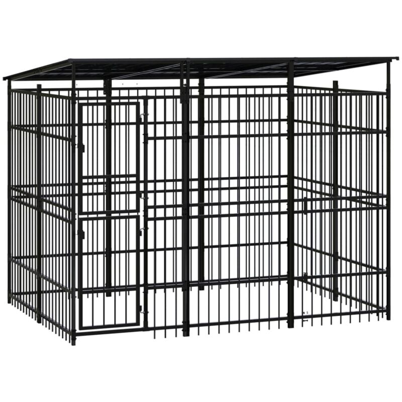 Prolenta Premium - fimei Chenil d'extérieur avec toit pour chiens Acier 5,53 m²