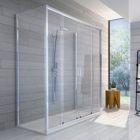 Nicho de ducha corredero con 2 puertas de cristal, línea Essential