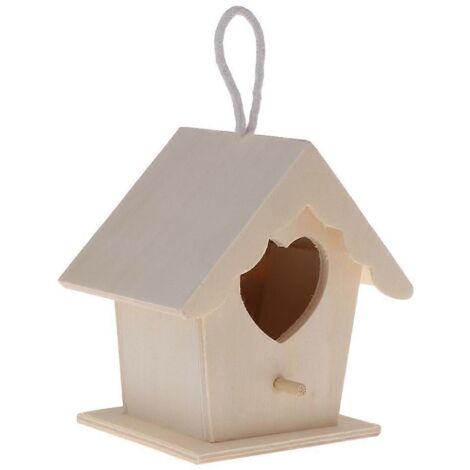 Nichoir à peindre pour adultes, à suspendre à l'extérieur, en bois naturel, petit nid