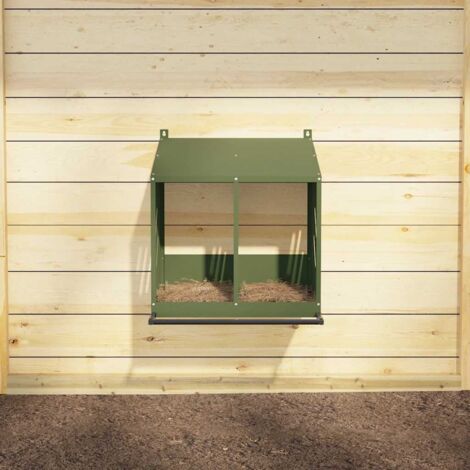 Nichoir à poules avec 2 compartiments vert olive métal CFW58102