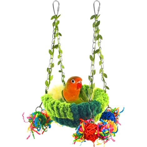 Nichoir, cabane douillette et lit suspendu combinés pour petits oiseaux comme les inséparables et les perruches, avec échelle