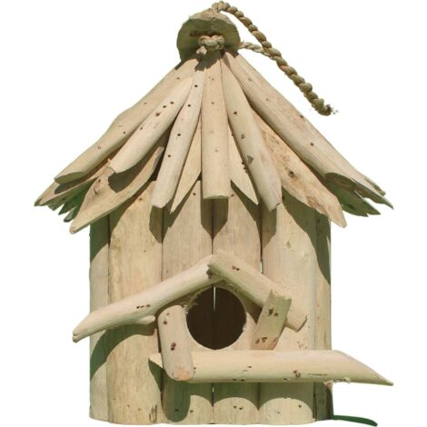 Nichoir carré en bois d'albésia à suspendre 20 x 17 x 24 cm