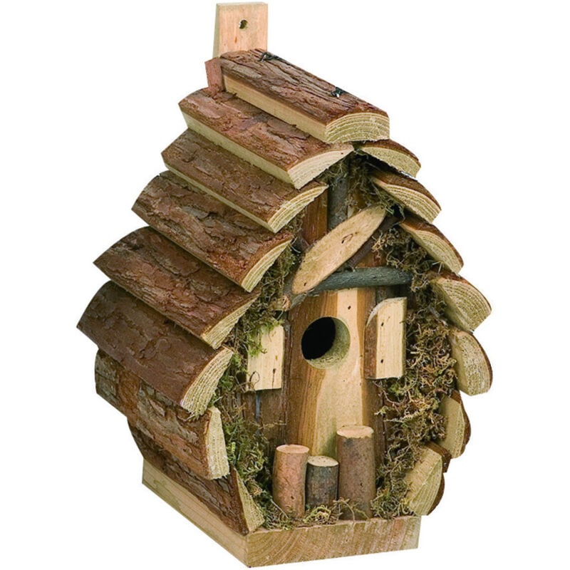 Nichoir cortesa RONDO,18 x 14.5 x 24 cm pour oiseaux, bois naturel. Animallparadise