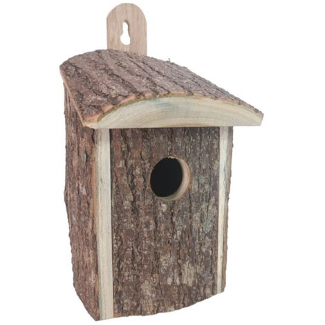 Nichoir en bois avec écorce