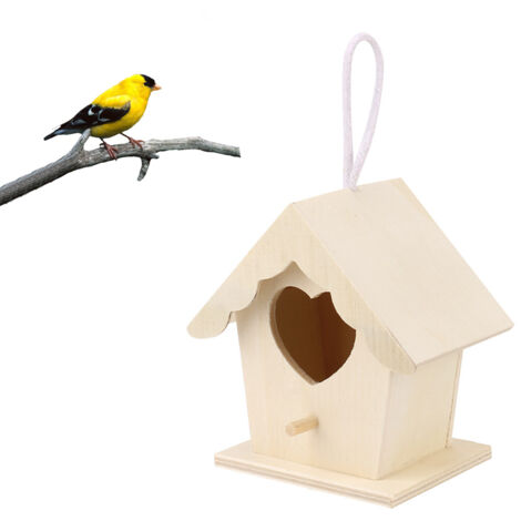Nichoir en Bois en Forme de Cœur pour Jardin Extérieur - Maison d'Oiseaux Décorative à Suspendre