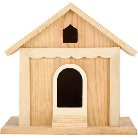 Nichoir en Bois Oiseau Oiseaux Exterieur en Bois Maison Cabane Naturel en Bois Oiseau Maison Jardin Patio Décoration en Plein Air Paulownia Bois Finch Canaries Herbe Oiseau