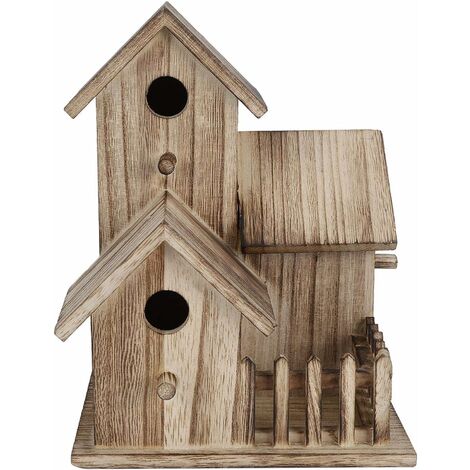 Nichoir en bois, petit nid d'oiseau de jardin extérieur, cas d'oiseau créatif de jardin, décoration de fournitures pour animaux de compagnie de maison d'oiseau