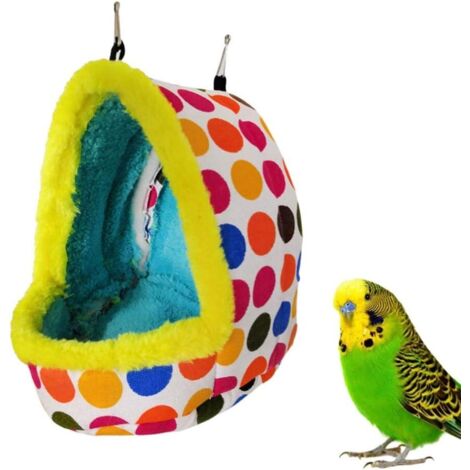 Nichoir et mangeoire, Maison de repos familiale, peluche chaude, jouet hamac pour perroquet, M