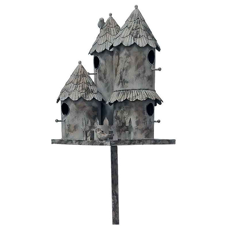 Nichoir oiseaux fer Tour 31x31x170cm