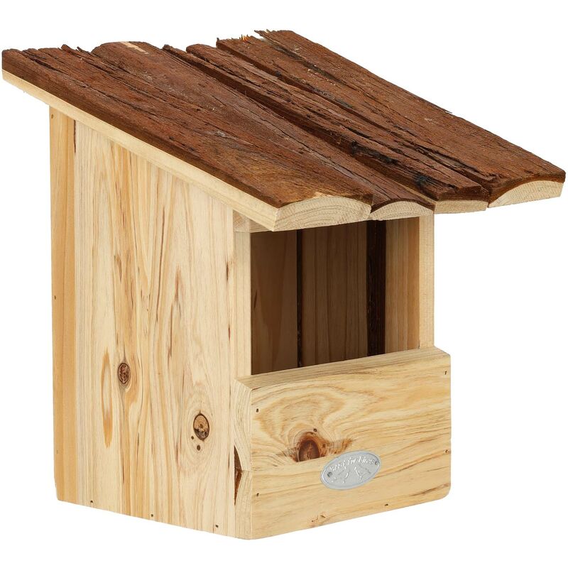 Nichoir pour oiseaux avec toît en écorce Rouge gorge