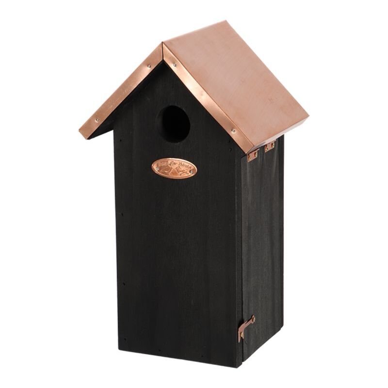 Nichoir à oiseaux en pin et cuivre Mésange charbonnière