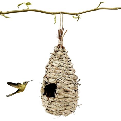 Nichoir suspendu fait main pour la décoration de jardin, 24 x 10,5 cm