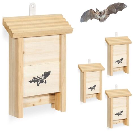 VidaXL 4x Maison Pour Chauve-Souris En Bois - Nichoirs Cabanes