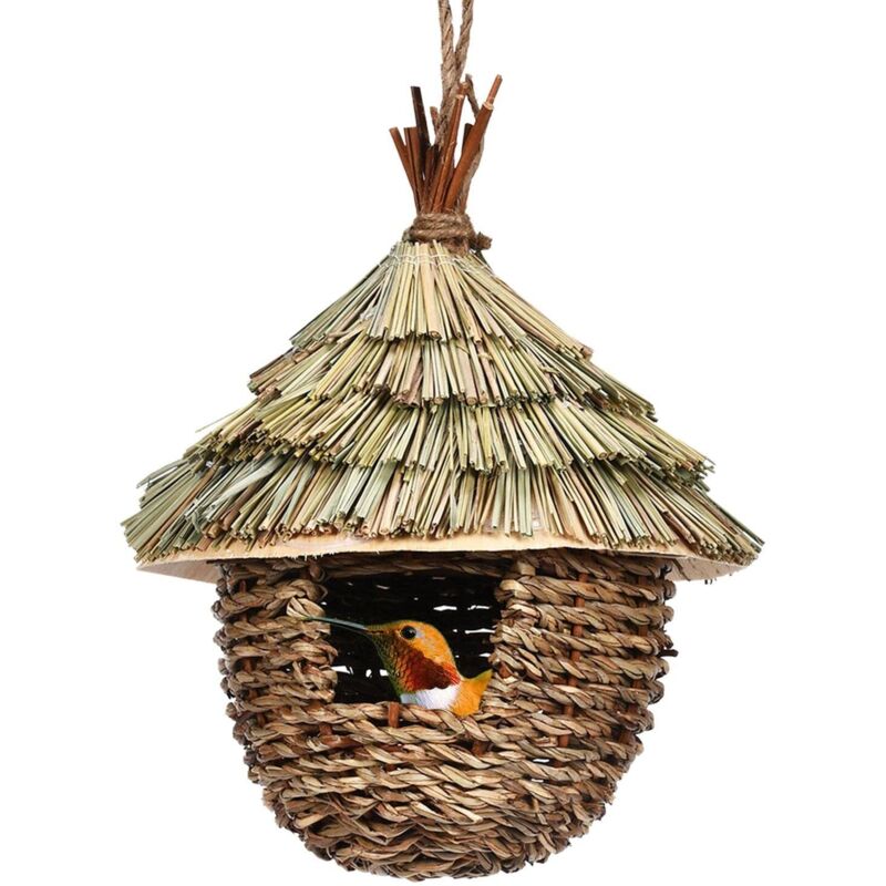 Nichoirs pour Oiseaux Tissés à la Main,nichoir Oiseaux Exterieur Suspendus, nid Oiseau Sauvage Exterieur, Maison pour Colibris à Suspendre à