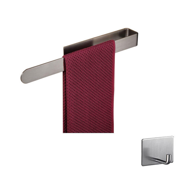 Groofoo - Nickel Brossé Porte-Serviettes Autocollant,Acier Inoxydable Porte Serviettes Mural,Anneau de Serviette Moderne de Salle de Bain ,Support de