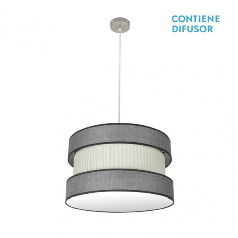 Nickel/grau-beige Hängeleuchte Modell Home 2-flammig dimmbar FABRILAMP