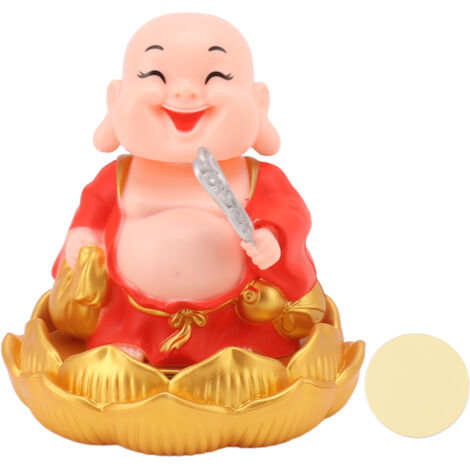 Nickende Buddha-Sonnenstatue, Glücksbringer fürs Auto, der Reichtum und Wohlstand symbolisiert