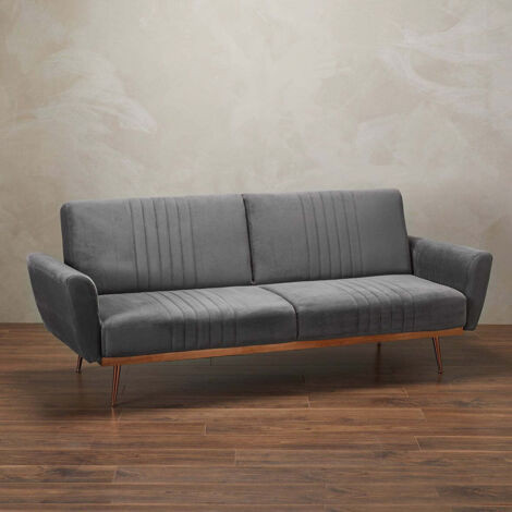 Nico Sofa Bed - Velvet - L83 x W210 x H85 cm - Grey