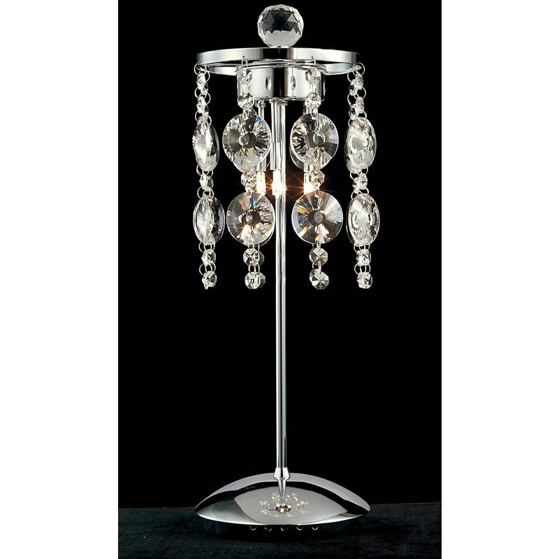 09diyas - Nico Table Lamp 3 Bulbs polished chrome / crystal