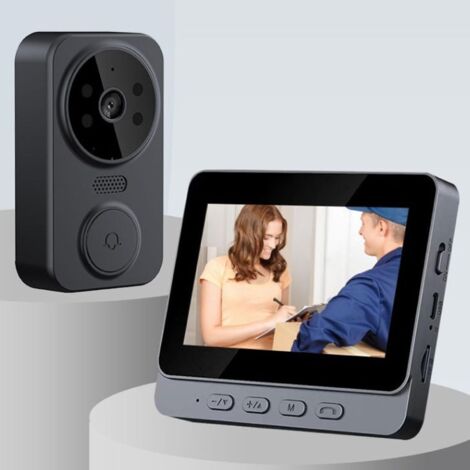 NICOLA Sonnette vidéo intelligente pour la maison, interphone audio bidirectionnel sans fil, carte 128 Go