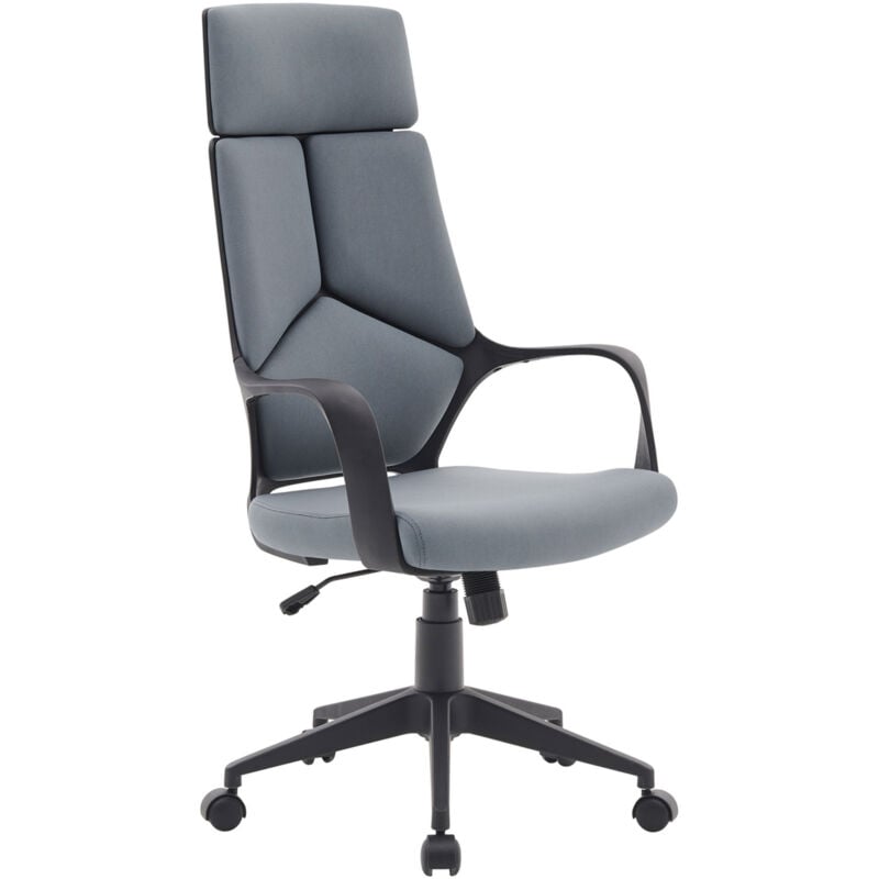 mobilier deco - nicolas - fauteuil de bureau en tissu gris - gris