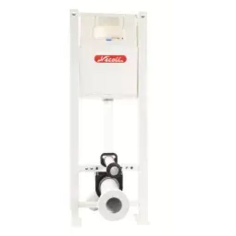Nicoll – Bâti-support WC autoportant 3/6L – Réservoir polypropylène – Pipe PVC orientable – Adapté PMR – Dimensions 1093-1332mm x 380mm