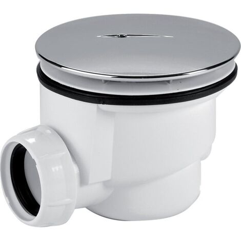 Nicoll – Bonde de douche Ø 60mm – Capot ABS chromé – Bonde siphoïde à sortie horizontale – Garde d'eau 50mm - CH584