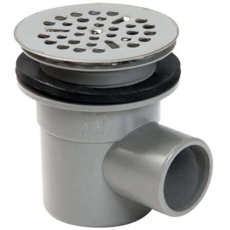 Nicoll – Bonde de douche coudée PVC – Sortie Ø 32/40 mm – Hauteur de serrage 10 à 26 mm – Vidage efficace pour installations standard