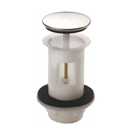Nicoll – Bonde de lavabo à clapet automatique – Clapet inox Ø 60 mm – Corps plastique léger – Sortie G 1¼ – Hauteur 97 mm