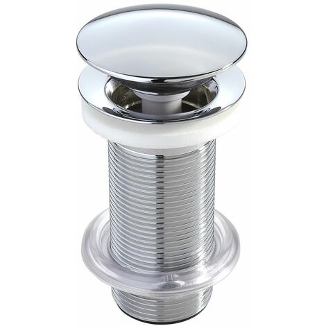 Nicoll – Bonde de lavabo clic-clac en laiton chromé – Diamètre clapet 65mm – Hauteur 100mm – Débit 52 l/min – Épaisseur de serrage 20 à 70mm