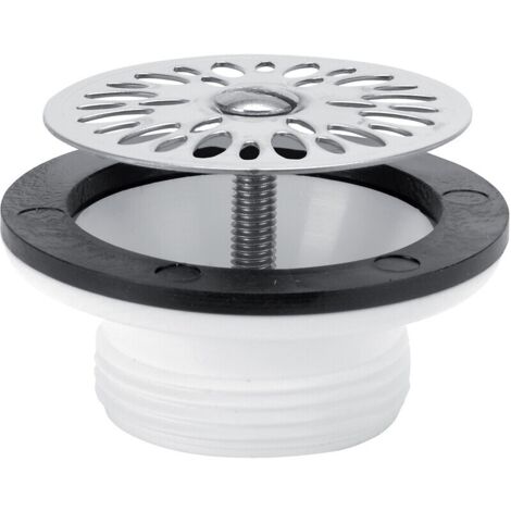 Nicoll – Bonde lavabo à grille en polypropylène Ø 55 mm – Sortie 1¼' – Hauteur 63 mm – Débit 54 L/min – Bouchon chaînette inclus