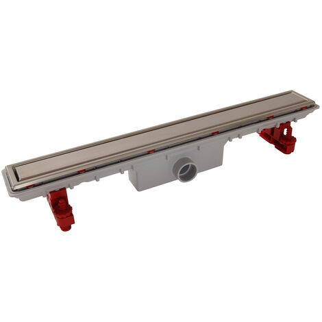 Nicoll – Caniveau de douche 50x390mm – Hauteur réglable 95-140mm – Garde d'eau 50mm – Débit 0,66L/s – Sortie Ø 40mm femelle à coller