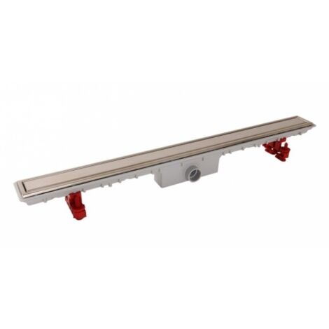 Nicoll – Caniveau de douche grille réversible 50x990mm – Hauteur réglable 95-140mm – Garde d'eau 50mm – Débit 0,66L/s – Sortie Ø40mm