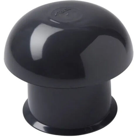 Nicoll – Chapeau de ventilation ardoise Ø63mm – PVC gris anthracite – Montage à coller – Sortie de toit pour évacuation eaux usées