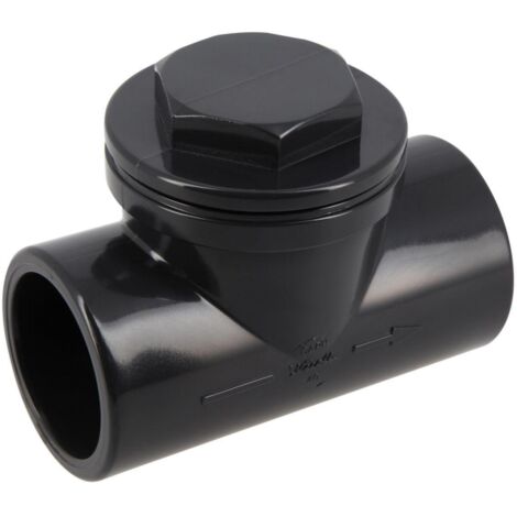 Nicoll – Clapet à battant PVC pression 40mm – Empêche refoulements eaux usées – Bouchon dévissable pour nettoyage – Installation par collage