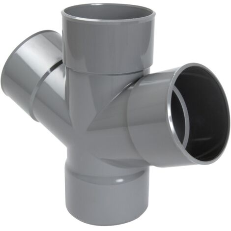 Nicoll – Croix PVC vidange 67,30ø plan FFFF 100 – Raccord d'évacuation durable – Conçu pour évacuation efficace des eaux usées – PVC haute qualité