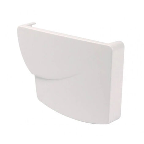 Nicoll – Fond de gouttière droit PVC blanche LG38 – Raccord pour gouttière – Compatible avec systèmes Ovation – Gestion des eaux pluviales