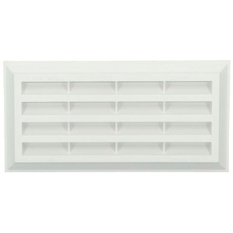 Nicoll – Grille aération rectangulaire 129x258 mm – Moustiquaire intégrée – Installation à sceller – Résistante aux UV – M112