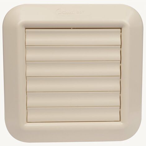 Nicoll – Grille aération VMC carrée 204x204mm – Couleur sable – Raccordement 100/110/125mm – Volets mobiles anti-insectes