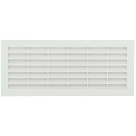 Nicoll – Grille de ventilation rectangulaire PVC 120x299mm – Blanche sans moustiquaire – Pose à visser ou coller – Circulation d'air efficace