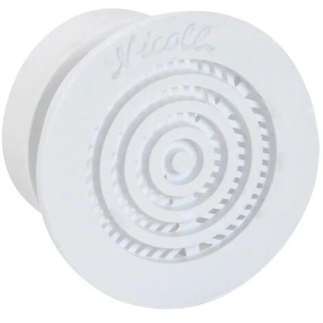 Nicoll – Grille d'aération en PVC Ø 35 mm – Moustiquaire intégrée – Pose à visser ou coller – Usage intérieur pour ventilation efficace