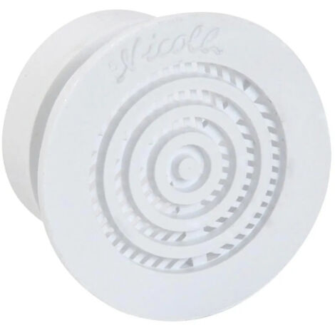 Nicoll – Grille d'aération en PVC Ø 35 mm – Moustiquaire intégrée – Pose à visser ou coller – Usage intérieur pour ventilation efficace