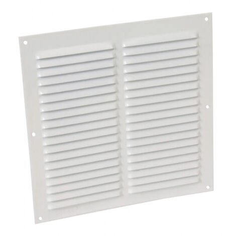 Nicoll – Grille de ventilation en aluminium laqué blanc 20x20 cm – Moustiquaire en polypropylène – Installation à visser – Épaisseur 1 mm