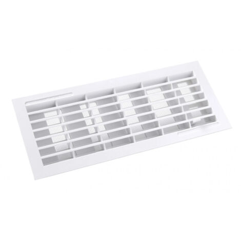 Nicoll – Grille de ventilation PVC rectangulaire 112x318mm – Avec moustiquaire intégrée – Pour aération contrôlée et espaces confinés