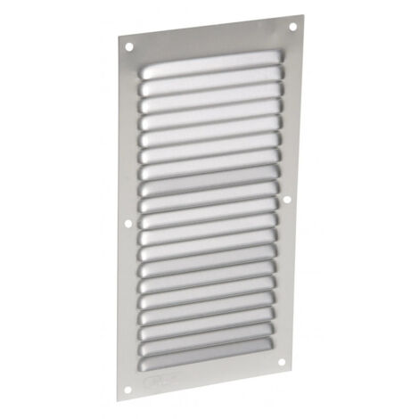 Nicoll – Grille de ventilation en aluminium anodisé gris avec moustiquaire – Dimensions 20x10 cm – Pour extérieur – Excellente ventilation anti-insectes